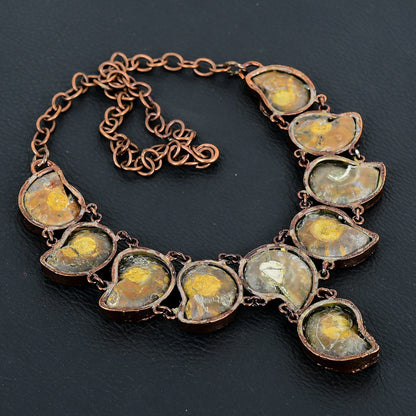 Copper Ammonite Gemstone Necklace