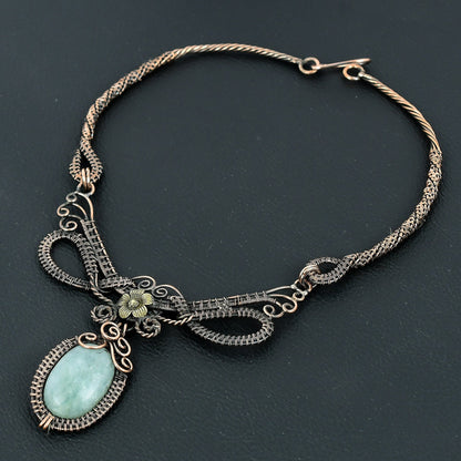 Blue Aquamarine Gemstone Necklace