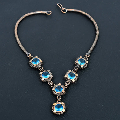 Blue Topaz Gemstone Necklace