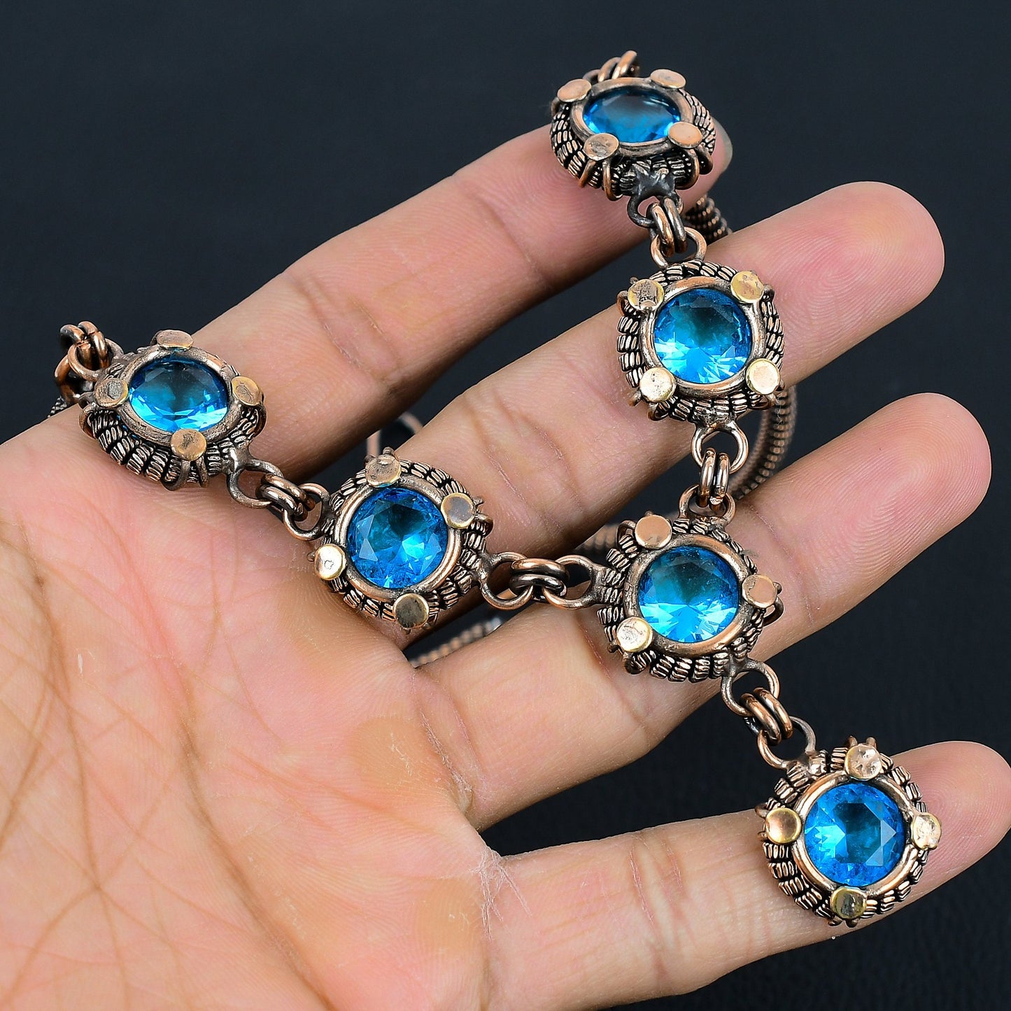 Blue Topaz Gemstone Necklace