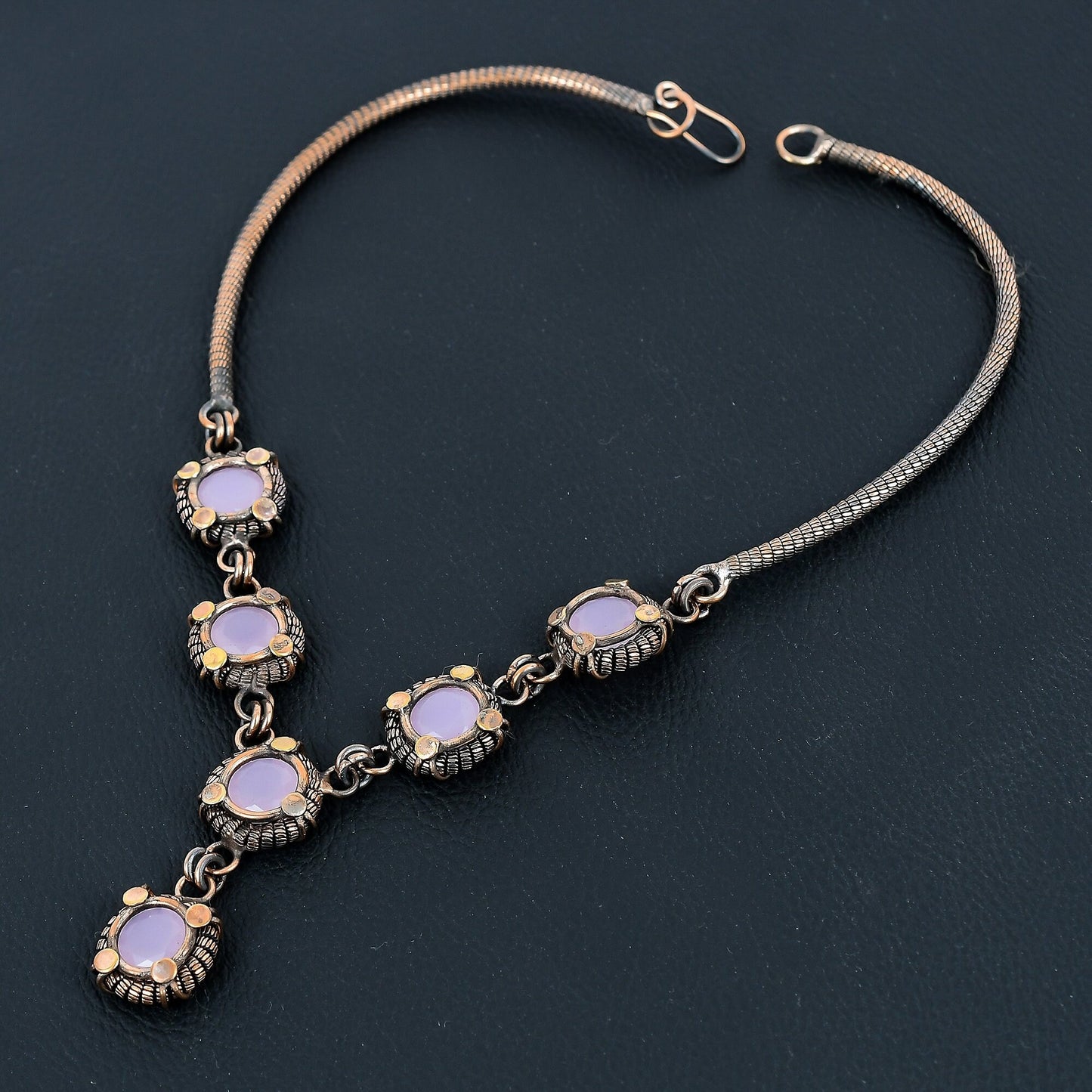 Pink Chalcedony Gemstone Necklace