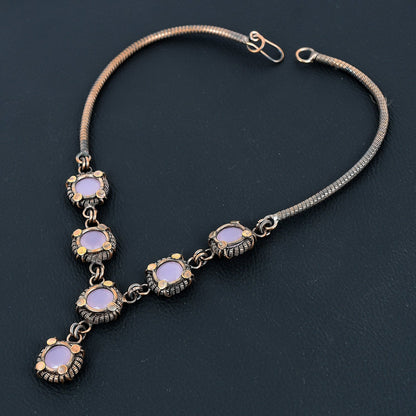 Pink Chalcedony Gemstone Necklace