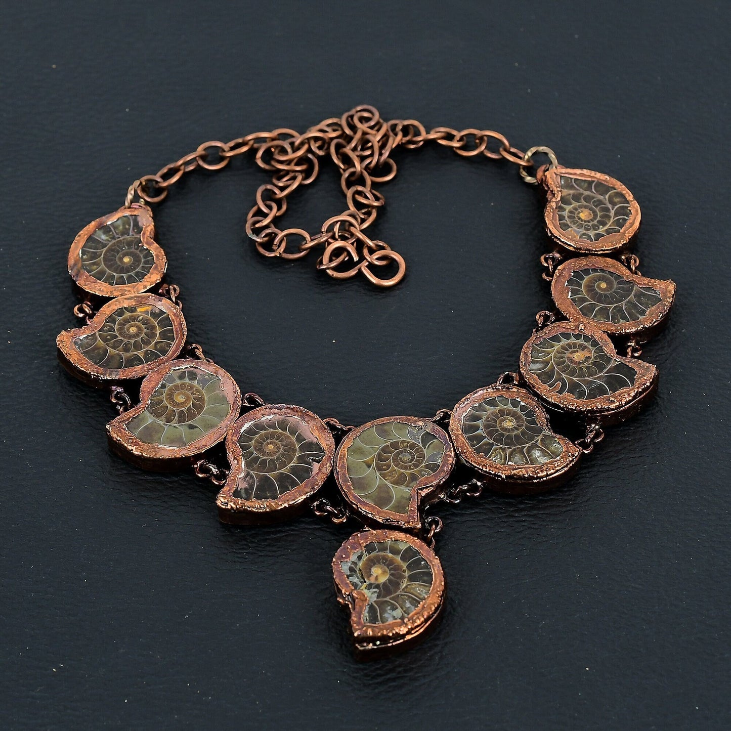 Copper Ammonite Gemstone Necklace