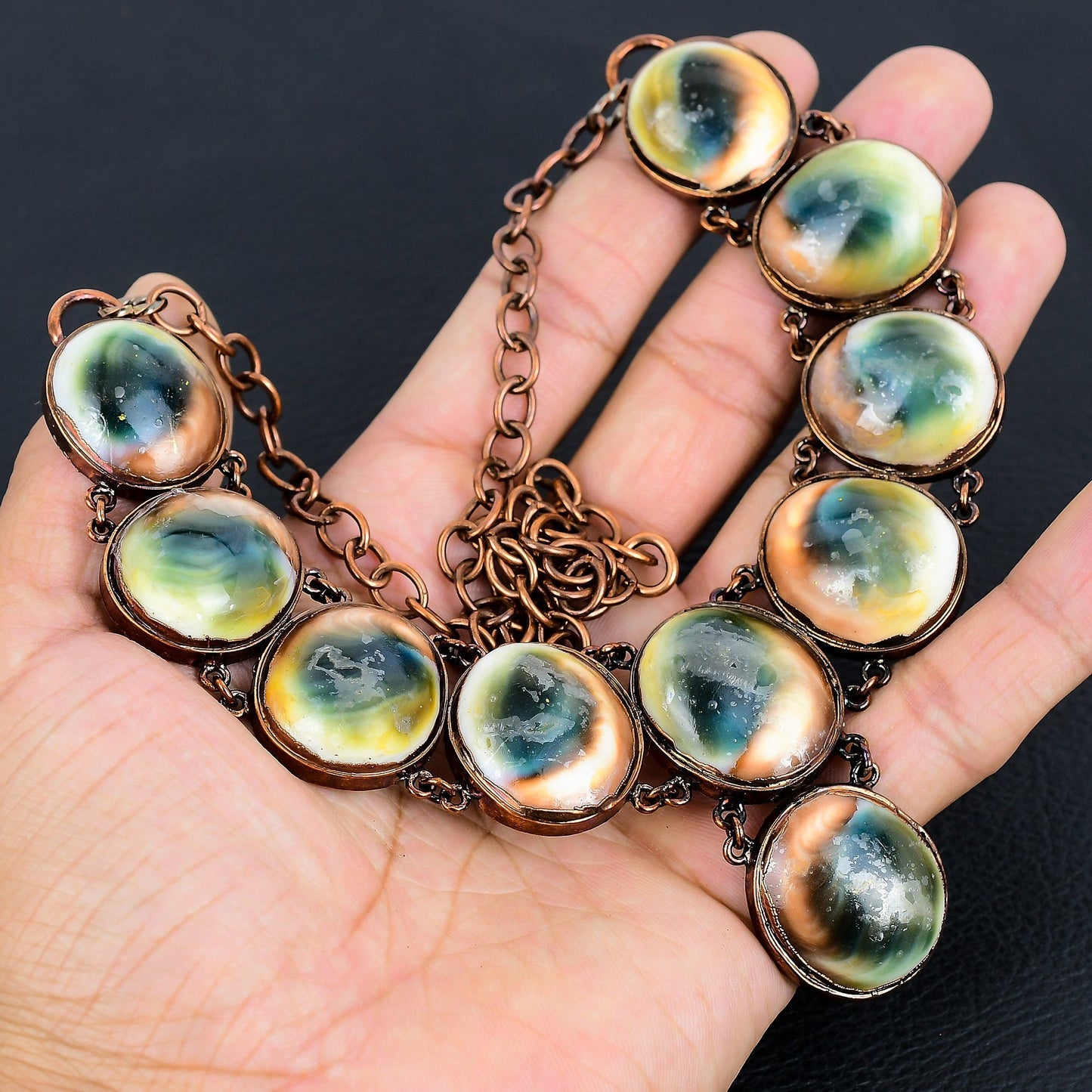 Copper Shiva Eye Gemstone Necklace