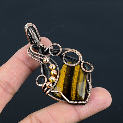 Golden Brown Tiger Eye Gemstone Pendant