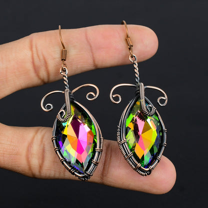Rainbow Mystic Topaz Gemstone Earrings