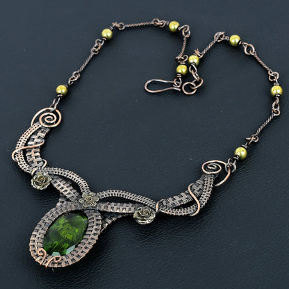 Green Peridot Gemstone Necklace