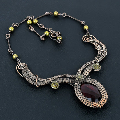 Red Garnet Gemstone Necklace