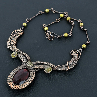 Red Garnet Gemstone Necklace