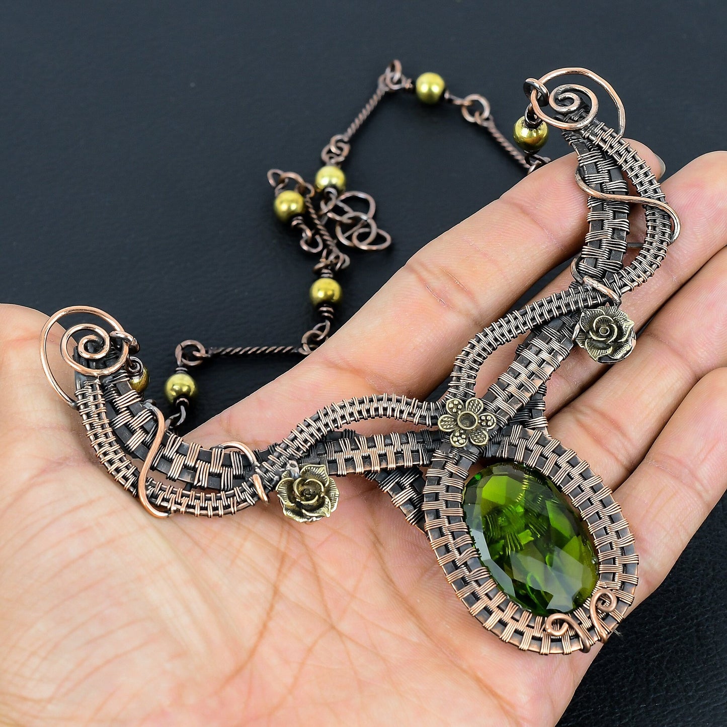 Green Peridot Gemstone Necklace