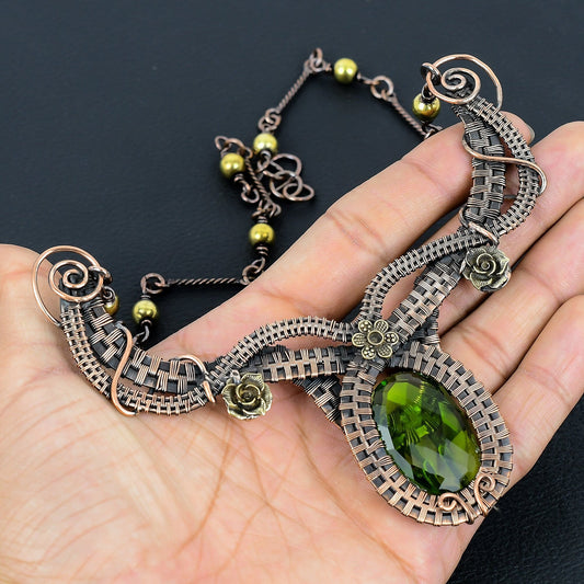 Green Peridot Gemstone Necklace