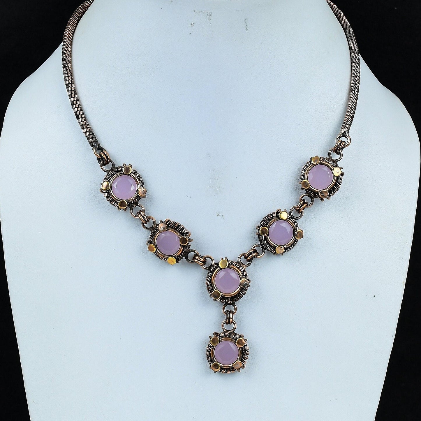 Pink Chalcedony Gemstone Necklace