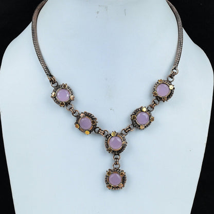 Pink Chalcedony Gemstone Necklace