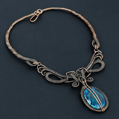 Blue Topaz Gemstone Necklace