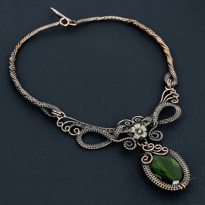 Green Peridot Gemstone Necklace