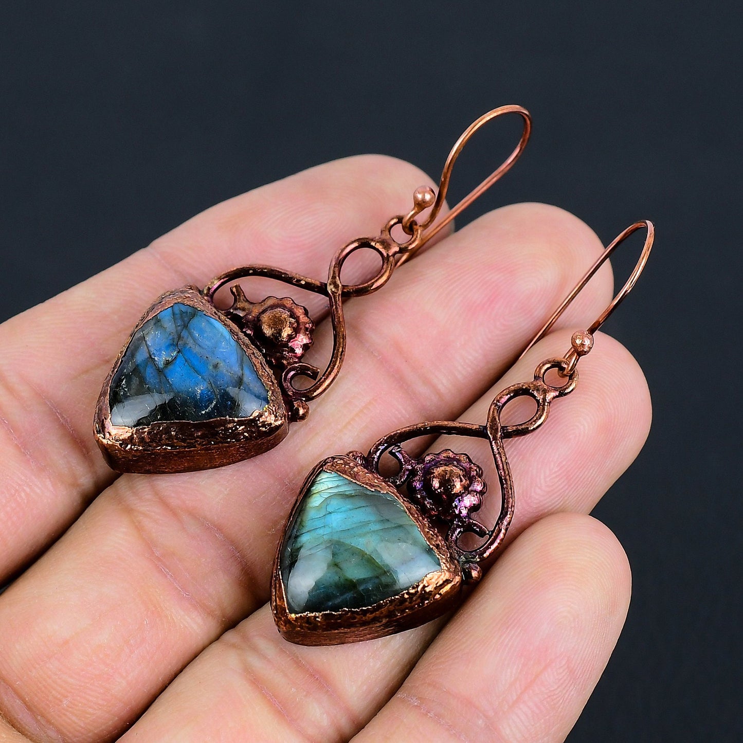 Blue Labradorite Gemstone Earrings