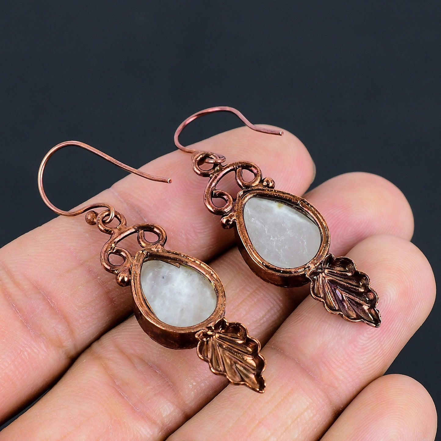 Rainbow Moonstone Gemstone Earrings