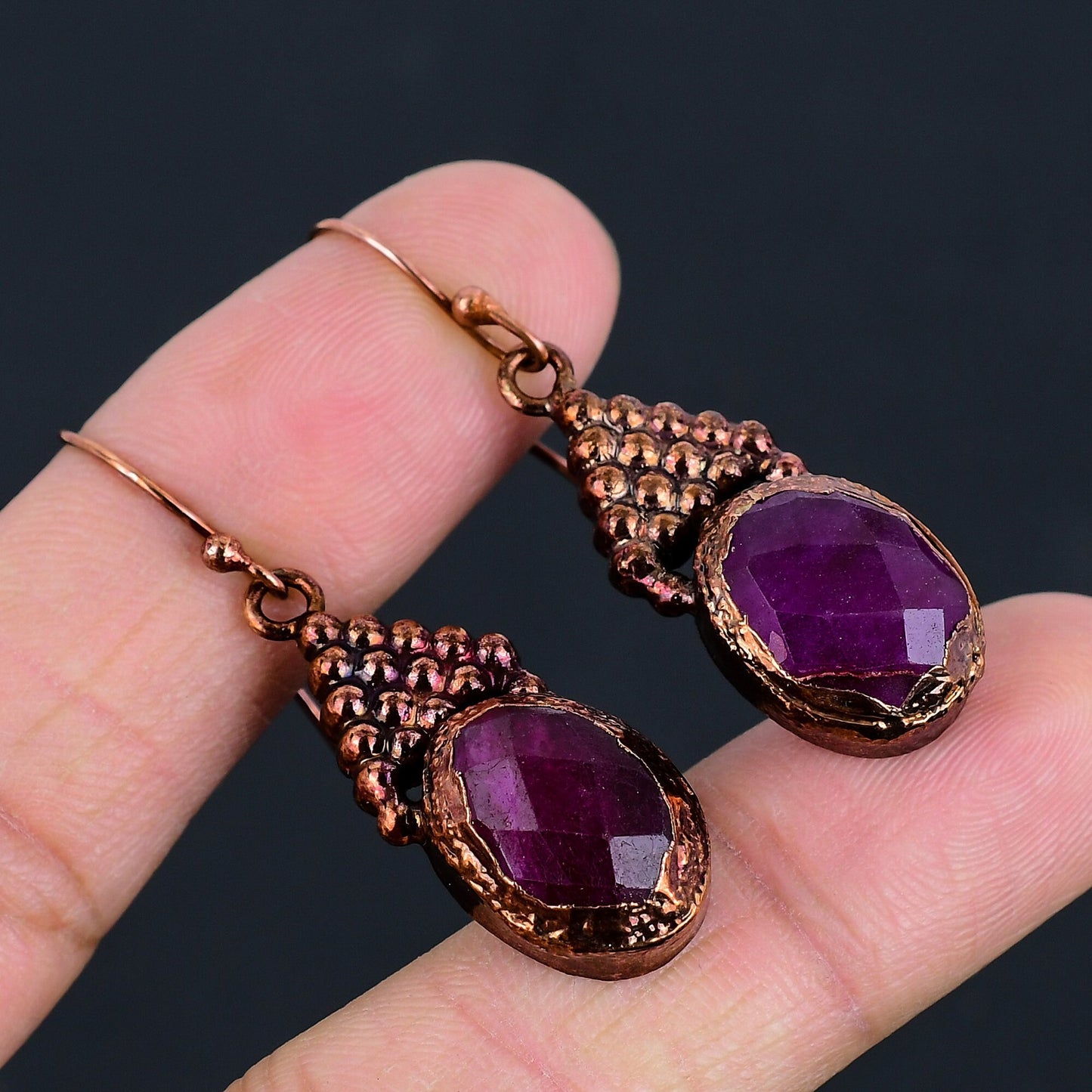 Red Ruby Gemstone Earrings