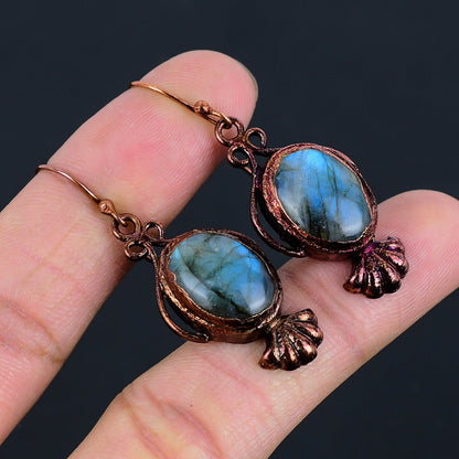 Blue Labradorite Gemstone Earrings