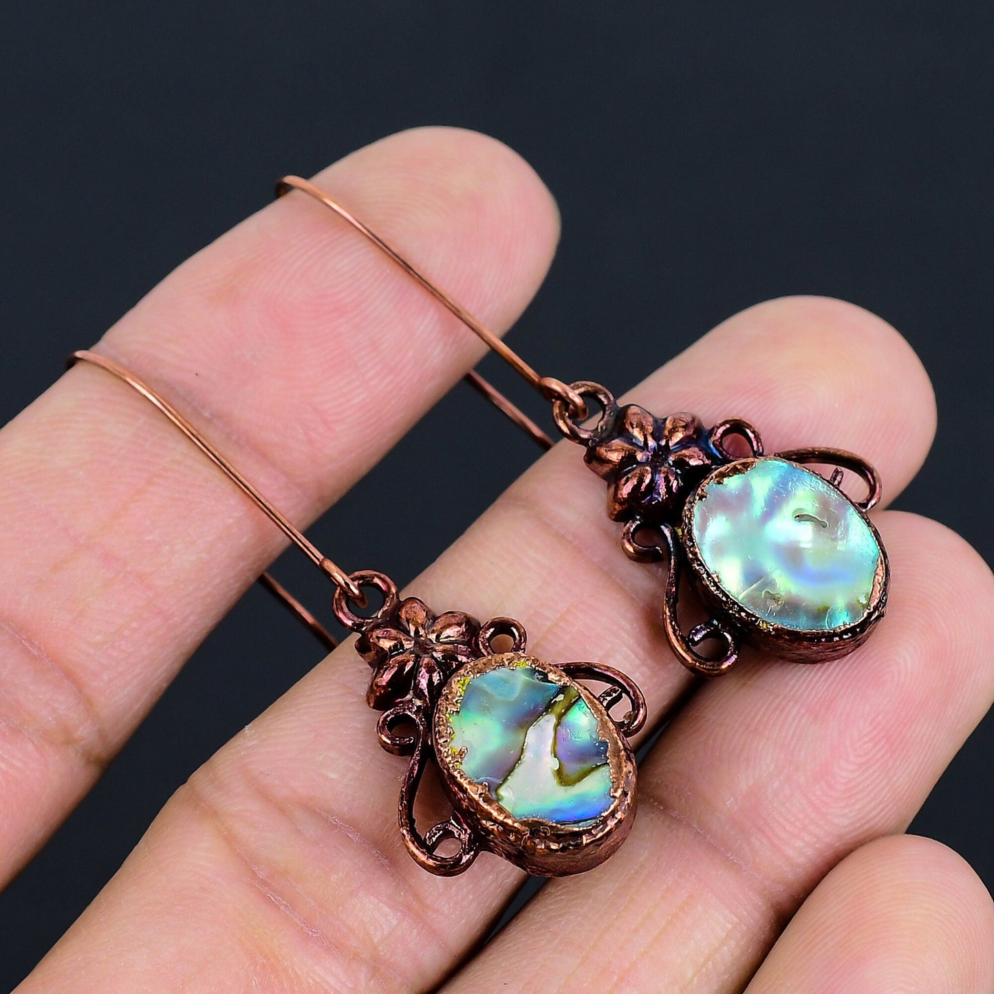 Rainbow Abalone Gemstone Earrings
