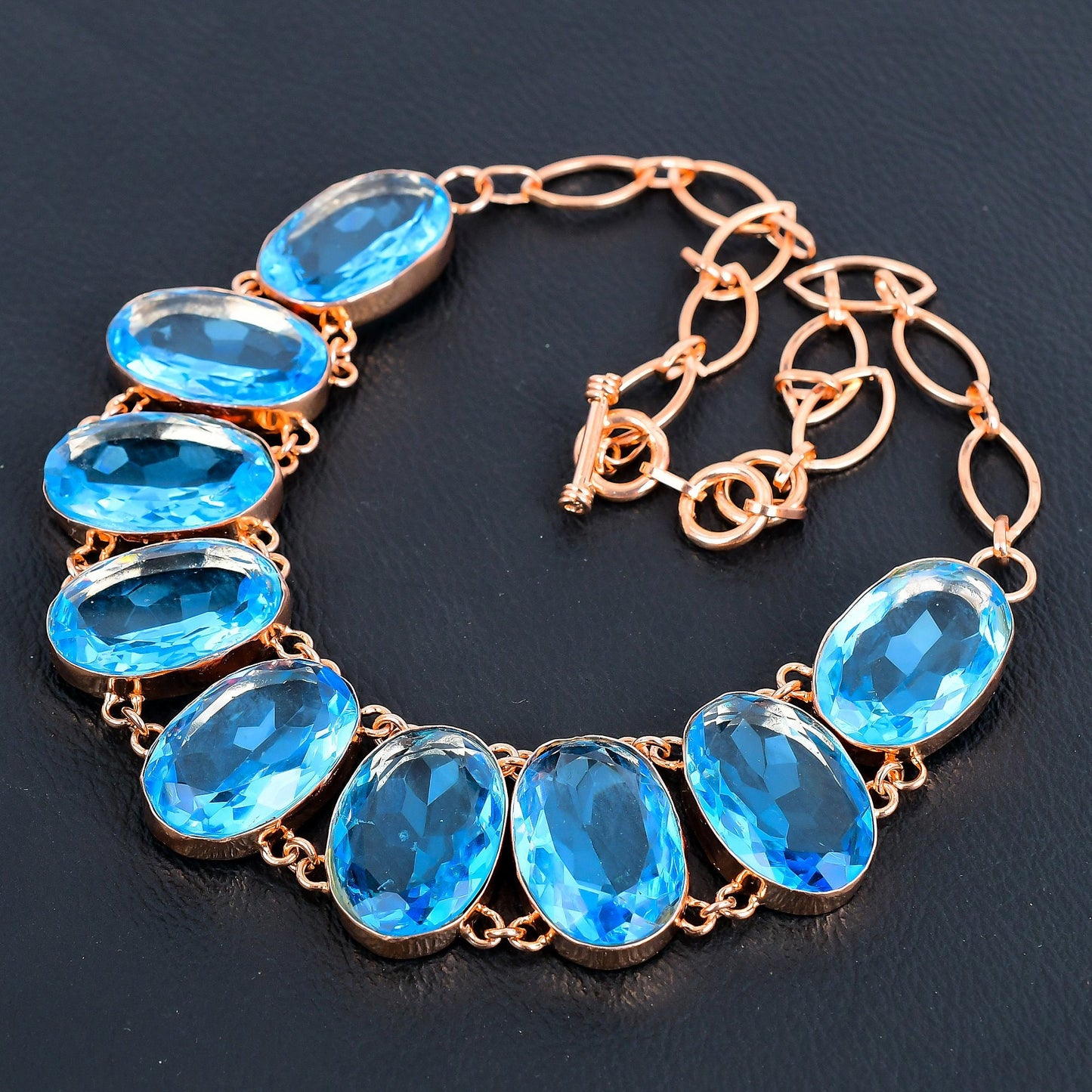 Blue Topaz Gemstone Necklace