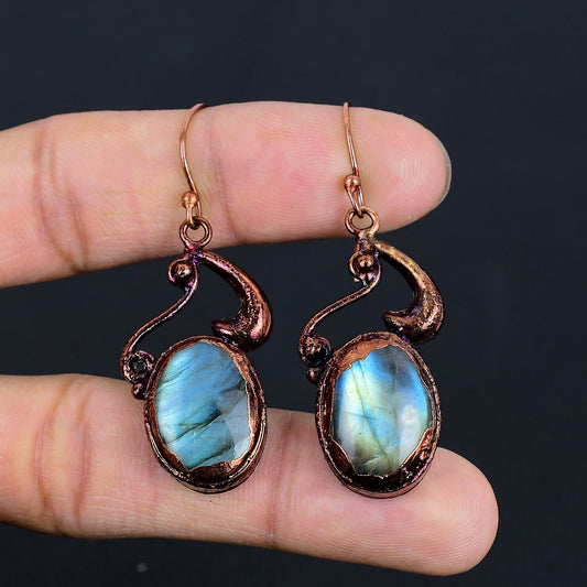 Blue Labradorite Gemstone Earrings