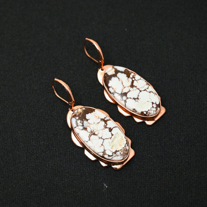 Turquoise Gemstone Copper Earrings