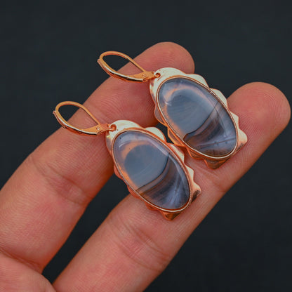 Brown Montana Agate Gemstone Earrings
