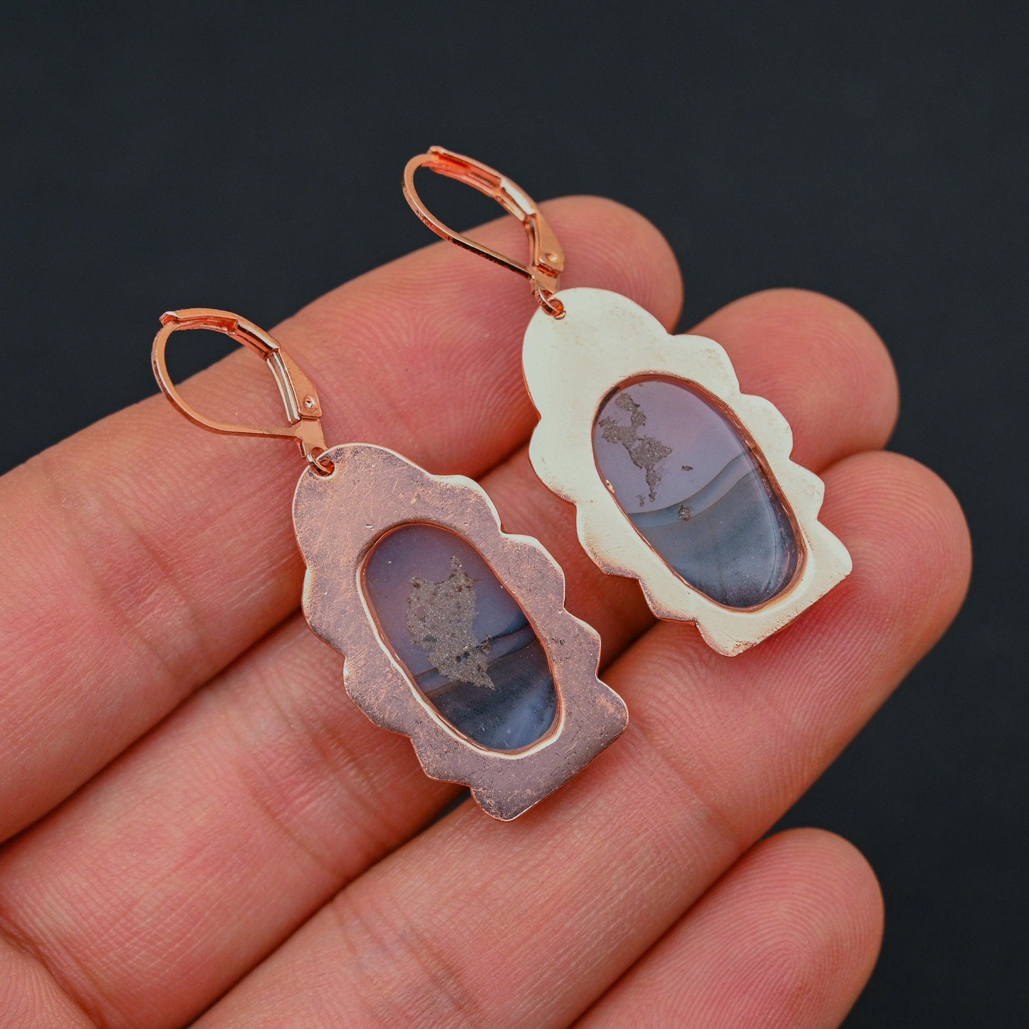 Brown Montana Agate Gemstone Earrings