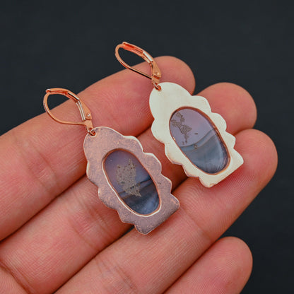 Brown Montana Agate Gemstone Earrings