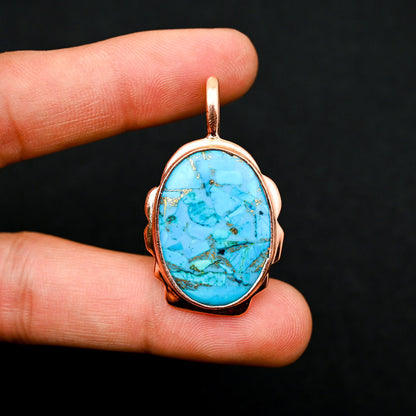 Blue Copper Turquoise Gemstone Pendant