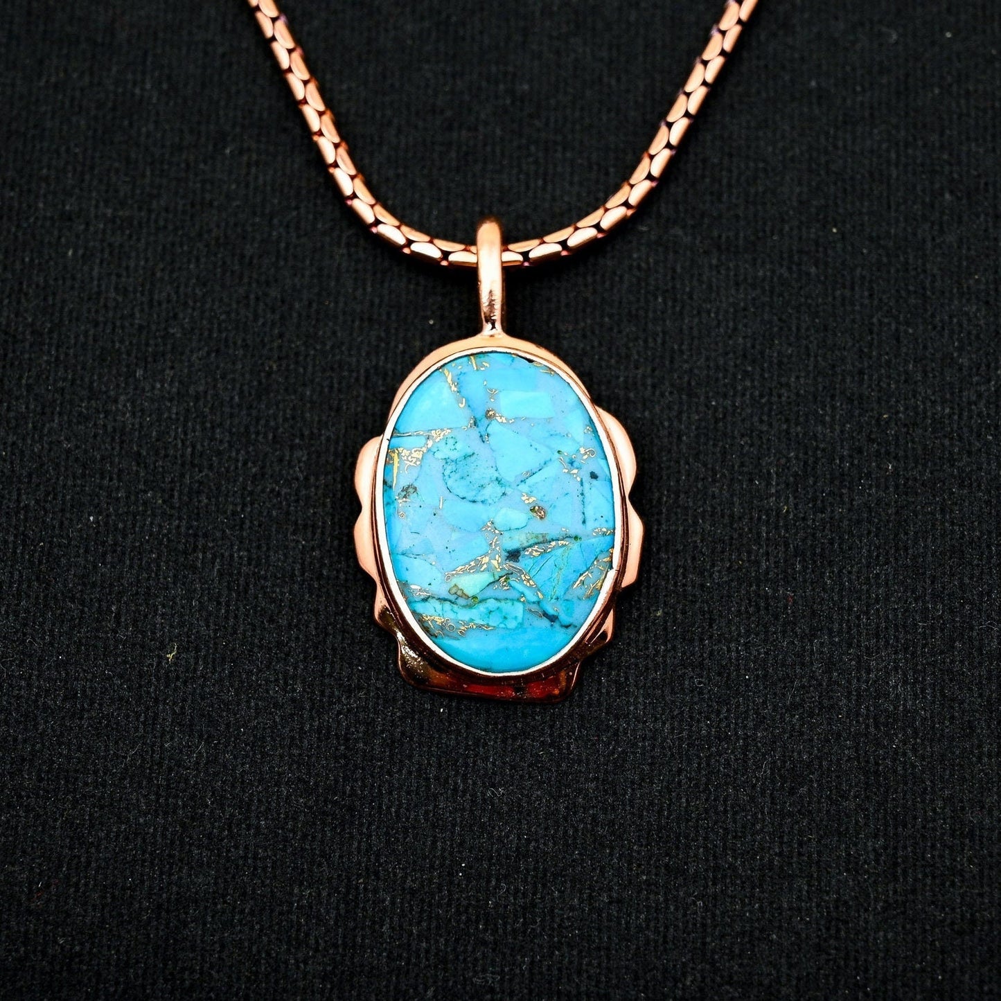 Blue Copper Turquoise Gemstone Pendant