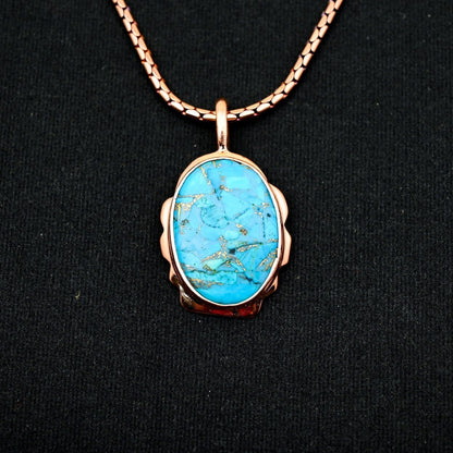Blue Copper Turquoise Gemstone Pendant