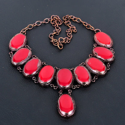 Red Coral Gemstone Necklace