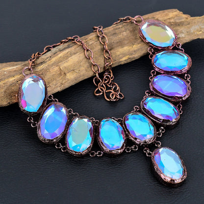 Pink Mystic Topaz Gemstone Necklace