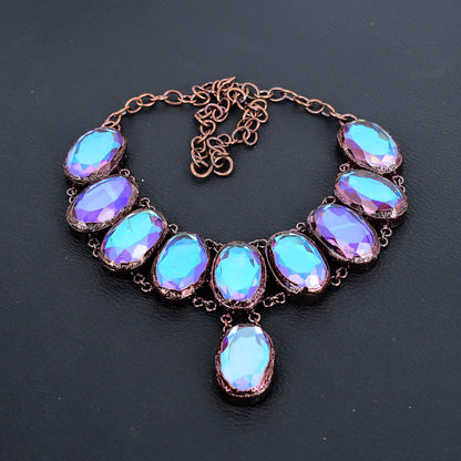 Pink Mystic Topaz Gemstone Necklace