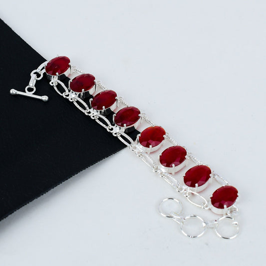Red Ruby Gemstone Bracelet