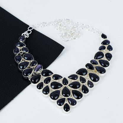 Blue Sunstone Sterling Silver Necklace