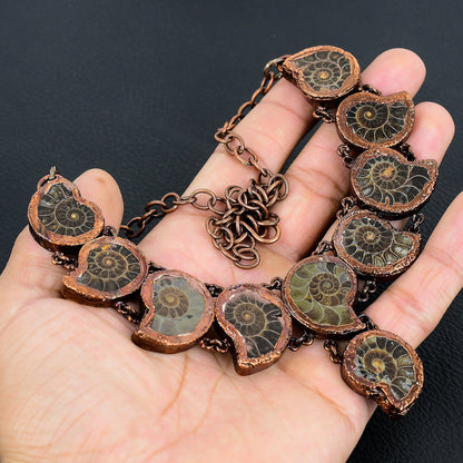 Copper Ammonite Gemstone Necklace