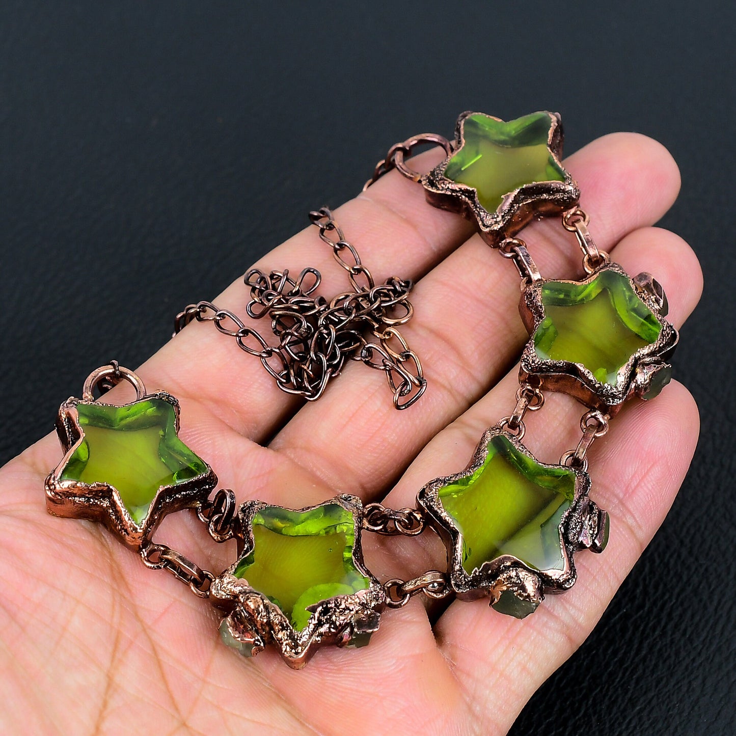 Green Peridot Gemstone Necklace