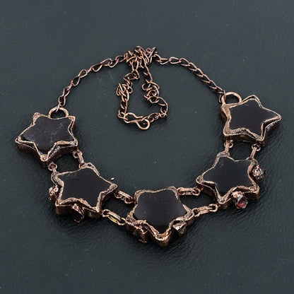 Red Garnet Gemstone Electroformed Necklace