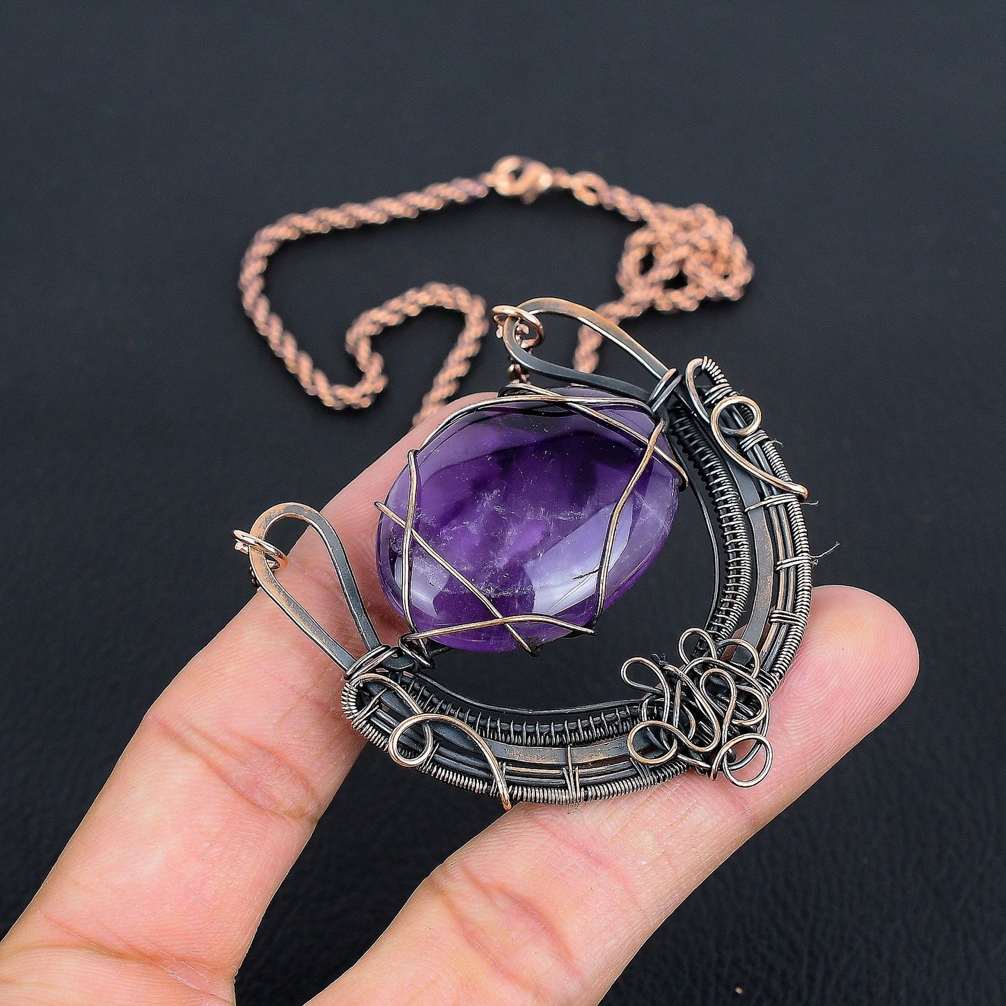 Purple Amethyst Gemstone Necklace