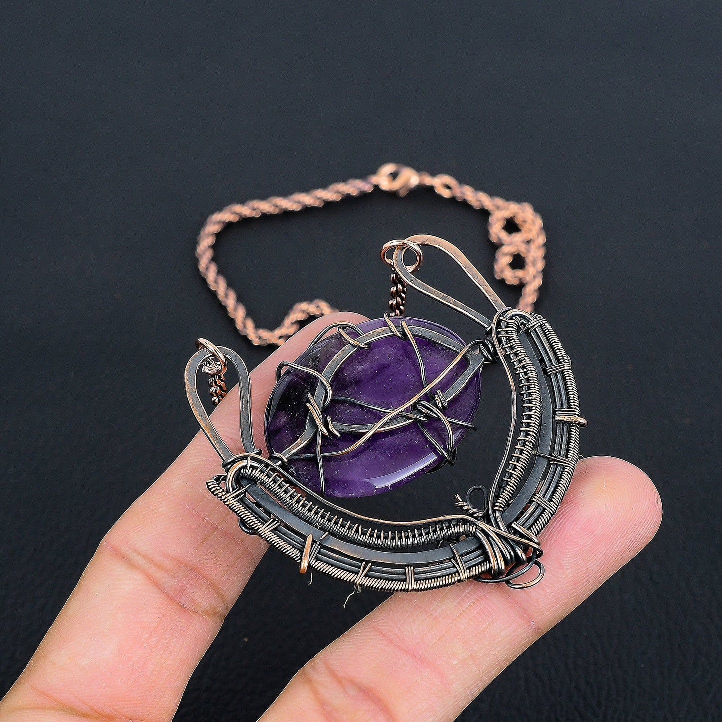 Purple Amethyst Gemstone Necklace