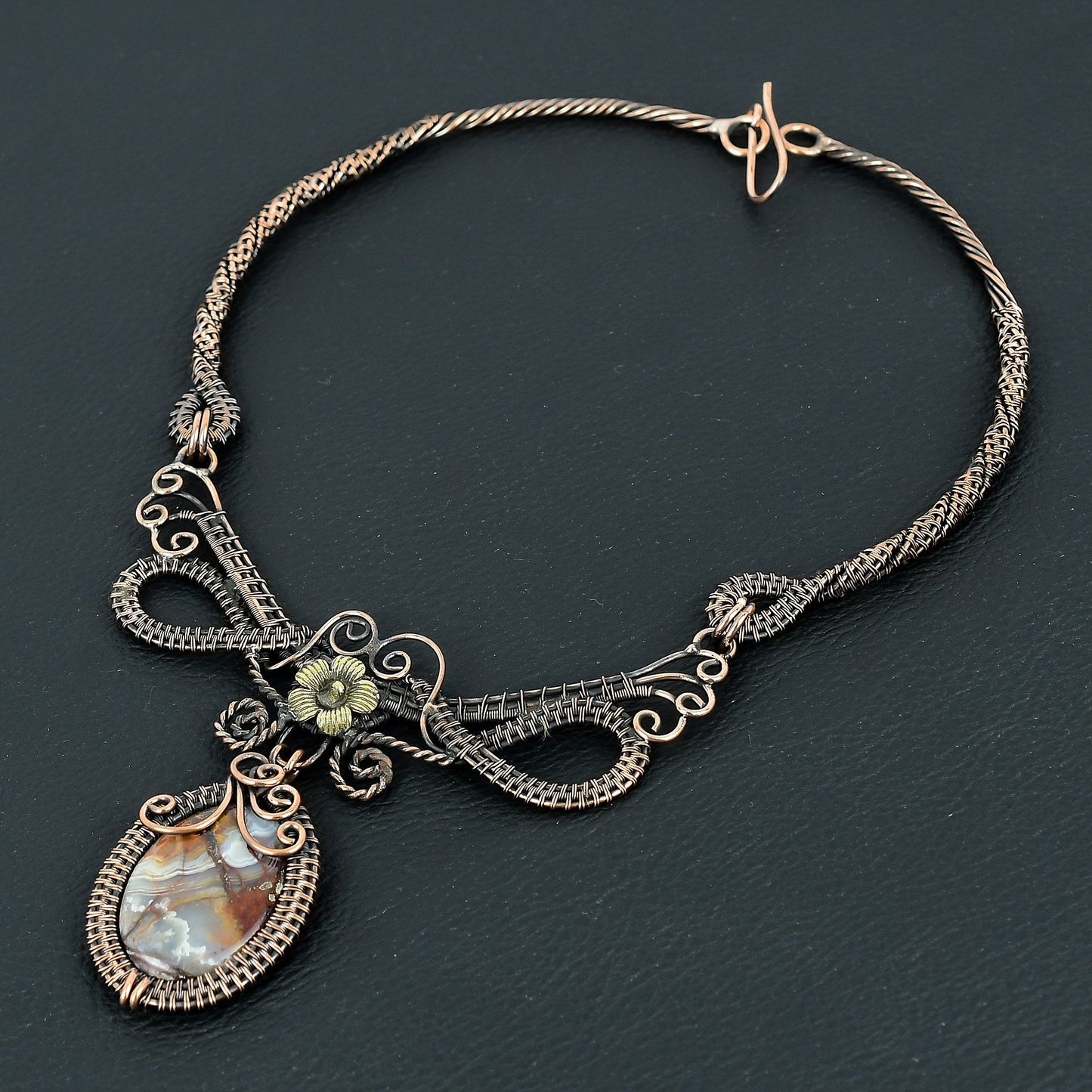 Multicolor Crazy Lace Agate Gemstone Necklace