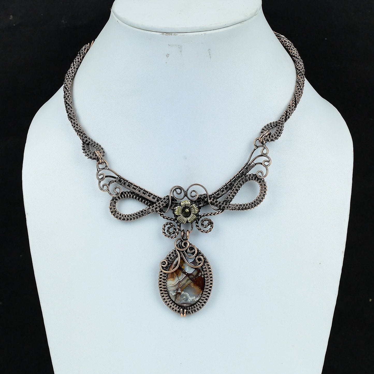 Multicolor Crazy Lace Agate Gemstone Necklace