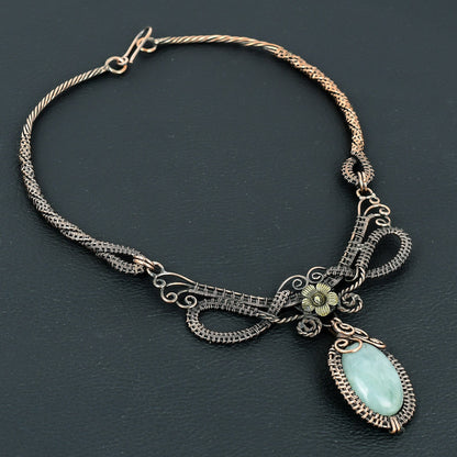Blue Aquamarine Gemstone Necklace