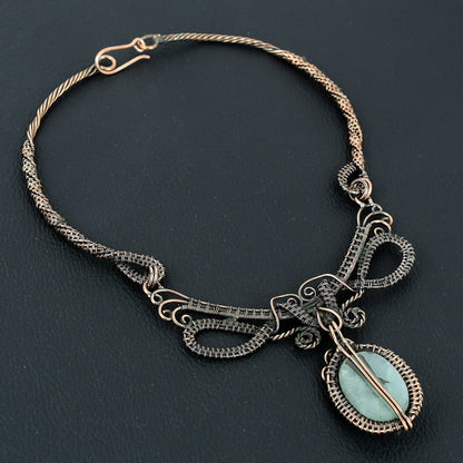 Blue Aquamarine Gemstone Necklace