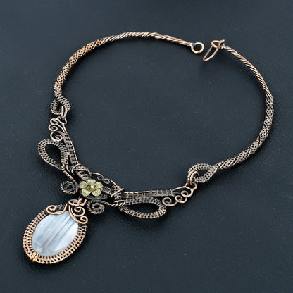 White Selenite Gemstone Necklace