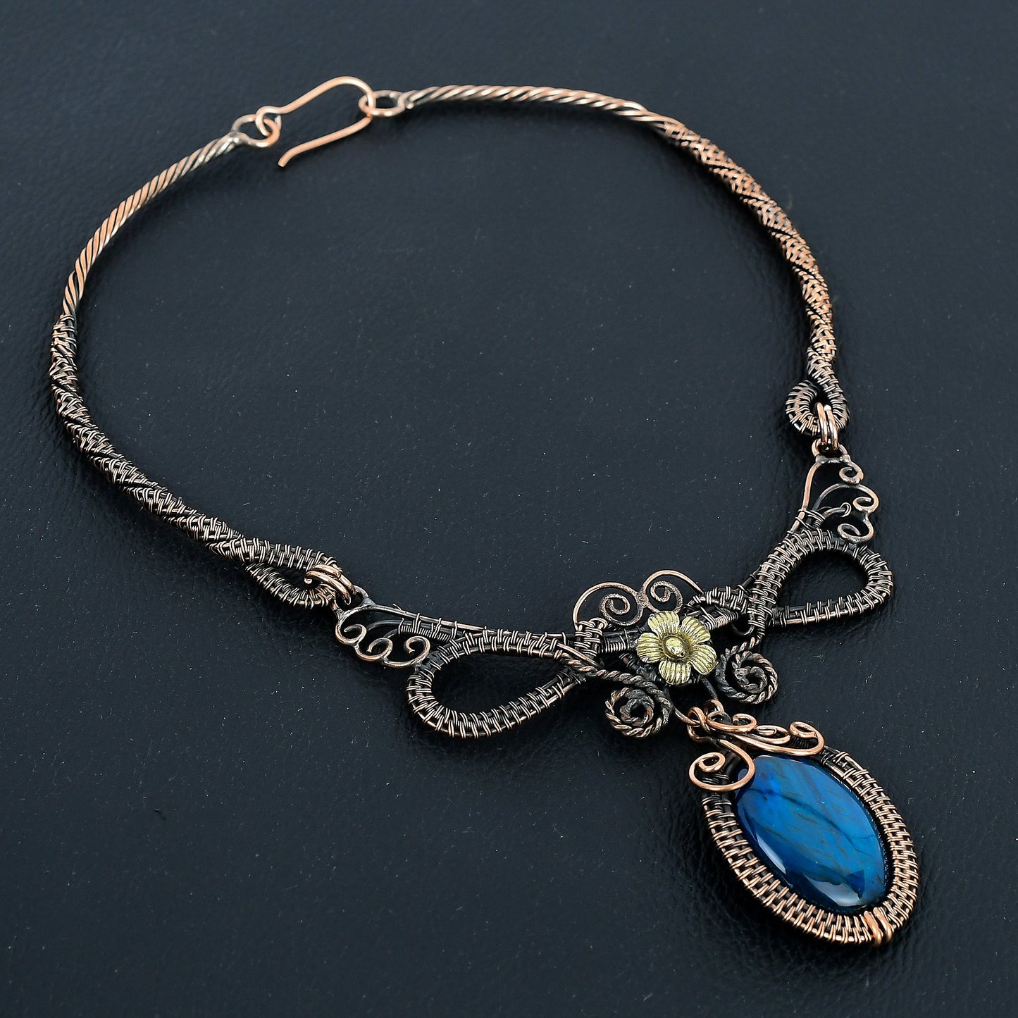 Blue Flash Labradorite Gemstone Necklace