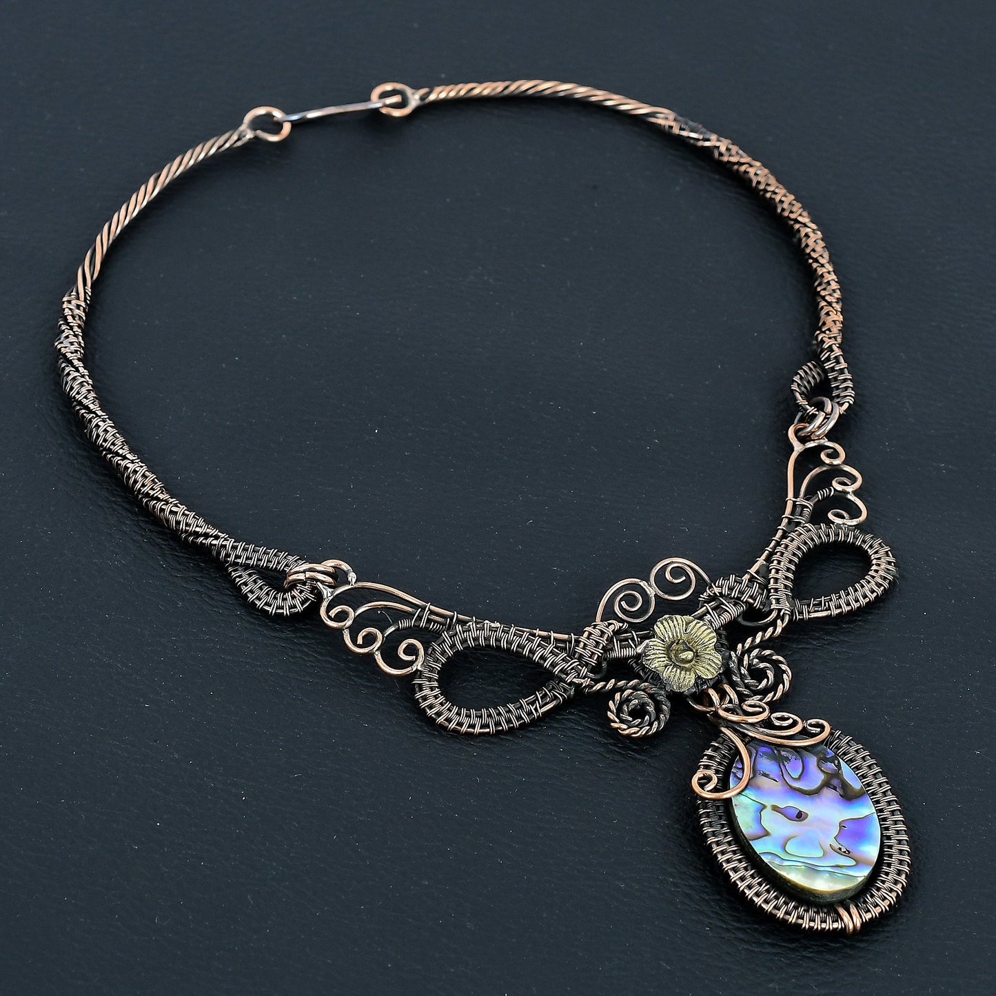 Iridescent Abalone Gemstone Pendant